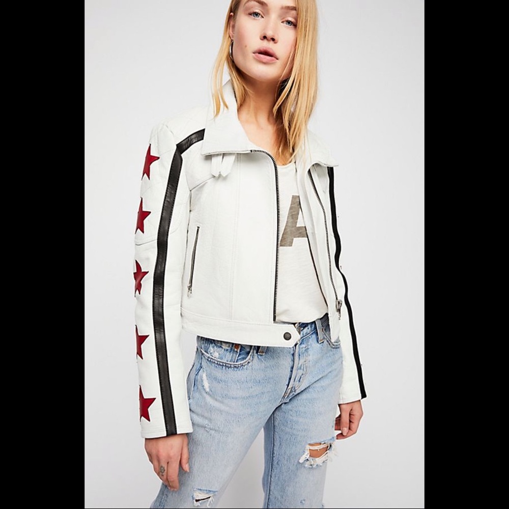 Brand New Free People Star Power Leather Jacket